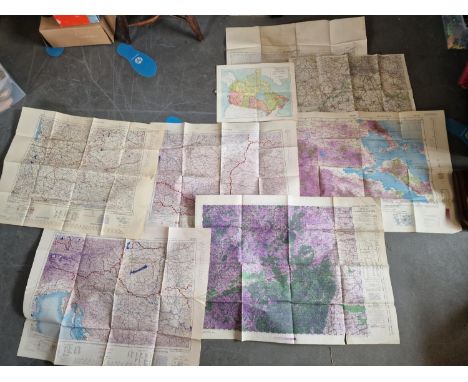 Collection of G.S.G.S. Geographical 1940s Post-WWII War Office European Ordnance maps