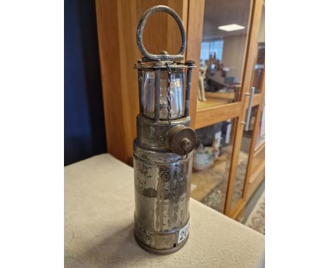 Antique Oldham Lantern Automatic Type Navy Nautical Miner's Lamp, 33.5cm high