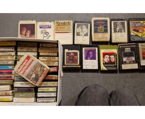 One Box of Vintage 8-Track Music Records 