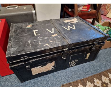 EVW Marked Metallic Train Railway Master Trunk