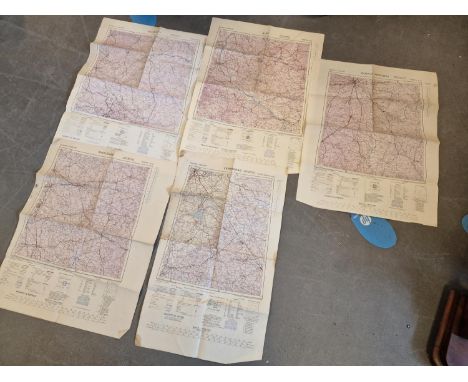 Collection of G.S.G.S. Geographical 1940s Post-WWII War Office Soviet Union Russian Ordnance maps
