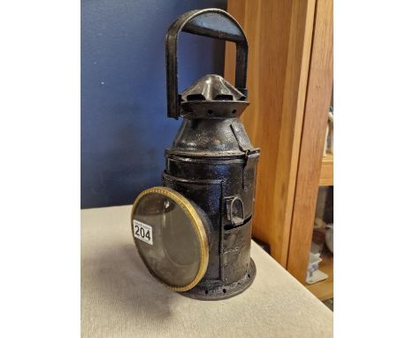 Antique Metallic Railway Lamp, 36cm high
