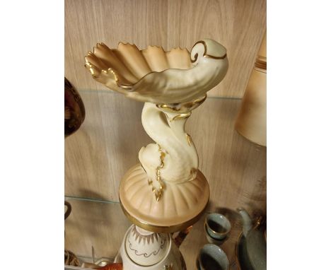 Antique Royal Worcester Clam Shell Ornament Market G49 to base