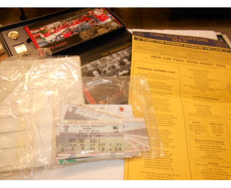 A selection of 'Arsenal' ephemera to include song sheets, ticket stubs, etc