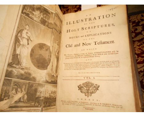 'An illustration of the Holy scriptures... Old and New Testament...' Volume 1, sixth edition, printed R Goadby London 1759, f