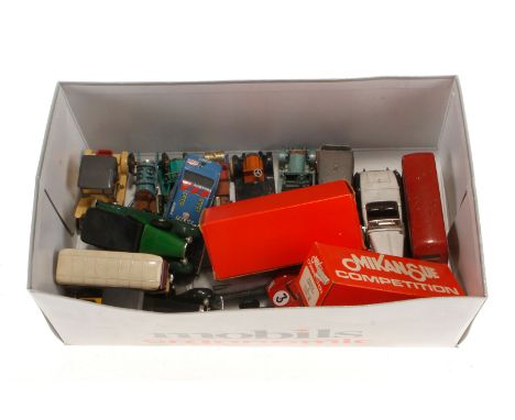 Großes Konv. mit versch. Modellautos, darunter Matchbox, Dinky, Rio und Solido, tw besch. und NV, Z 2-4