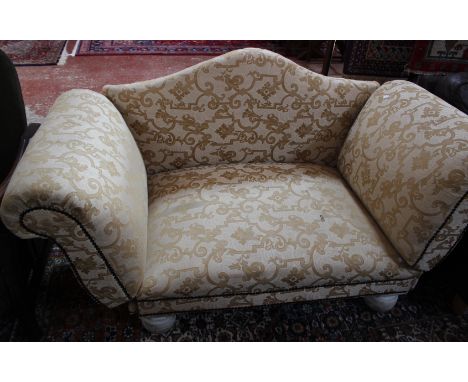 A drop end sofa on turned feet 157cm wide 