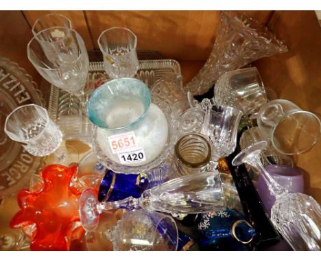 Shelf of mixed glass. Not available for in-house P&amp;P 
