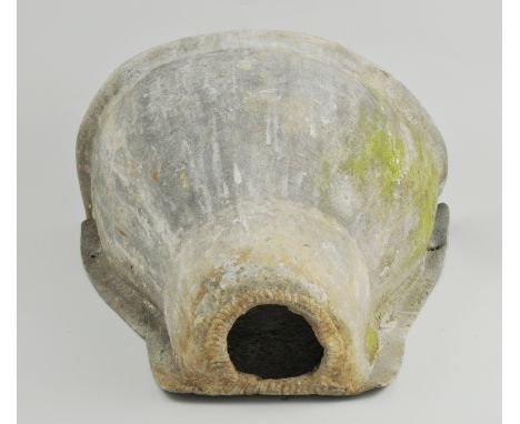 Georgian lead rainwater hopper, maximum width 35cm.