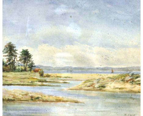 K. Cole, Coastal Scene, watercolour, signed, 17.5cm x 21cm.
