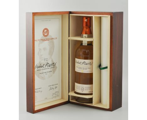 Isle of Arran, single island malt scotch Whisky, Robert Burns World Federation Presentation Bottle, registered No. 1763, with