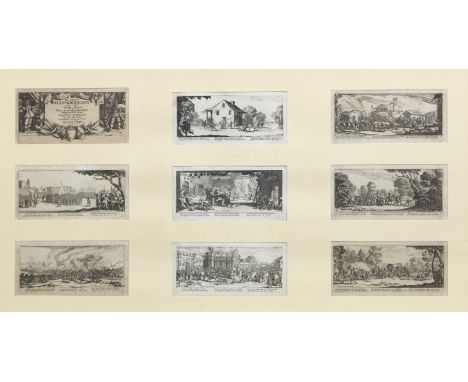 After Jacques Callot (French, 1592-1635)De Droeve Ellendigheden van den Oorloogh  eighteen etched plates after Callot, includ