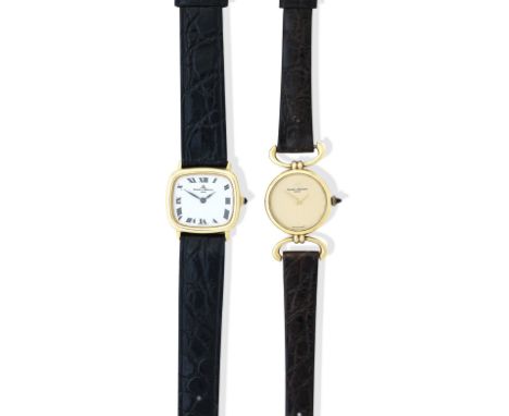 Baume &amp; Mercier. A 9k gold ladies manual wind wristwatchCase No.507813/370058 manual wind movement, white dial with black