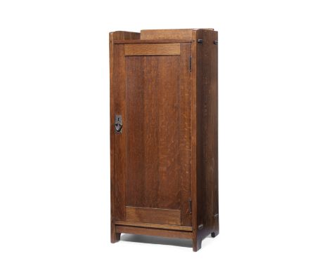 An Oak Music Cabinet by Gustav Stickley, Circa 1912Model no. 70, the slab sides joined to the top and bottom exposed chamfere