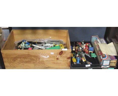 A collection of Dinky, Corgi and other toys including a Leyland Octopus lorry, three planes together with two Coronation sets