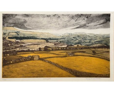 Frances St Clair Miller (British, b.1947-) 'Wensleydale' signed in pencil (lower right) - numbered edition 27/75etching and a