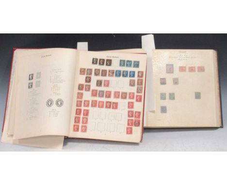 A stamp collection in mixed albums, 2 of which of note including three 1d blacks (poor to good), others noted Western Europe,