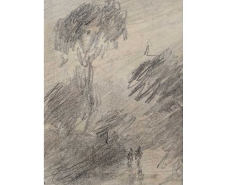 A group of British unframed landscape sketches by various artists, 19th century, Frank Rutley "Leatherhead" very small pencil