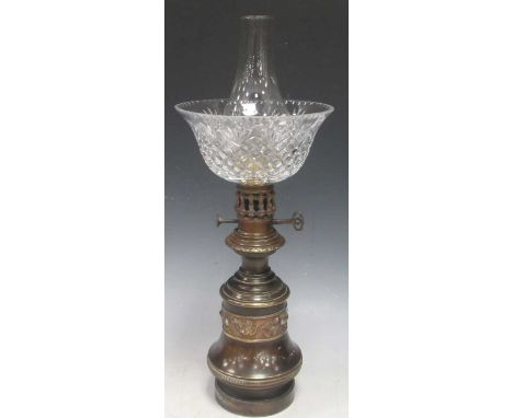 A Japanese Meiji period lamp base, 47cm high overall