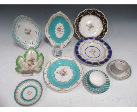 Small collection of various 18th and 19th century English ceramics to include; an 18th century first period Worcester jug dec