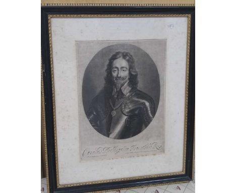 After Sir Anthony van Dyck, engraved portrait of King Charles I, engraved by Isaac Beckett, published by I Smith at the Lyon 