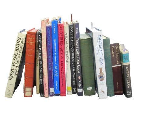 A collection of glass reference books, to include, L. M. Bickerton 18th century drinking glasses, R. Hajdamach British Glass 