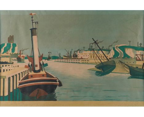 EDWARD WADSWORTH (BRITISH, 1889-1949)Imaginary Harbour
lithograph in colours
41 x 60cm

Provenance
Private collection, UK
