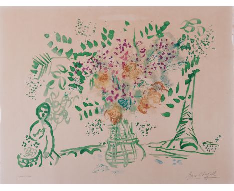 MARC CHAGALL (FRENCH/RUSSIAN, 1887-1985)Le Bouquet Vert et Violet (1959)
signed and inscribed in pencil 'Marc Chagall Epreuve