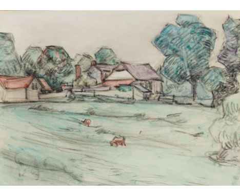 ROBERT POLHILL BEVAN (BRITISH, 1865-1925)A Farm at Cuckfield
black chalk and watercolour
24.5 x 33.5cm

Provenance
R. A. Beva
