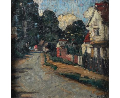 IRENE RYLAND (BRITISH, 1901-1951)Suffolk Cottage
signed 'Irene Ryland' (lower right)
oil on board
39.5 x 39.5cm

Exhibited
Lo
