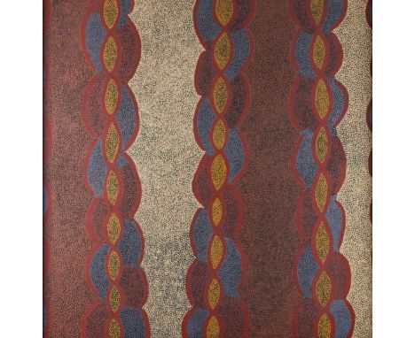 TWO BOB TJUNGURRAYI (AUSTRALIAN, C. 1938-2000)Aboriginal Man’s Dreaming
inscribed 'TWO BOB' (on canvas return)
acrylic on can