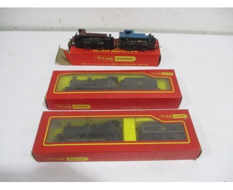 Two boxed Tri-ang Hornby 00 Gauge model railway locomotives with tender, along with two tank engines