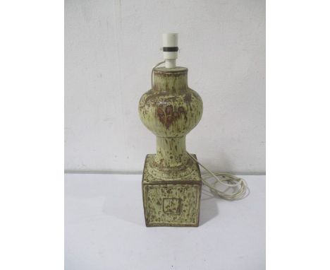 A studio pottery lamp