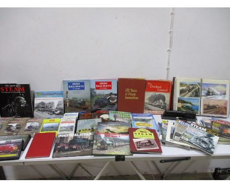 A collection of railway memorabilia including books, DVDs, VHS, Model Locomotive etc.