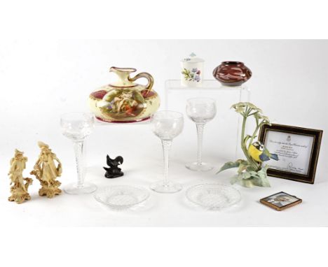 A collection of 20th &amp; 21st Century ceramics and glassware, including a Royal Worcester limited edition model of a Blue T