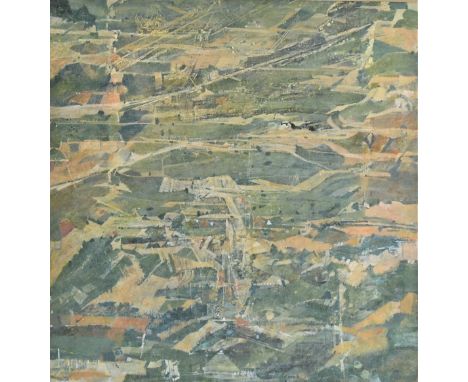 Attributed to David Walker-Barker (1947) watercolour and acrylic, Quarried Landscape', unsigned, 28cm x 22cm 'Marlborough Fin
