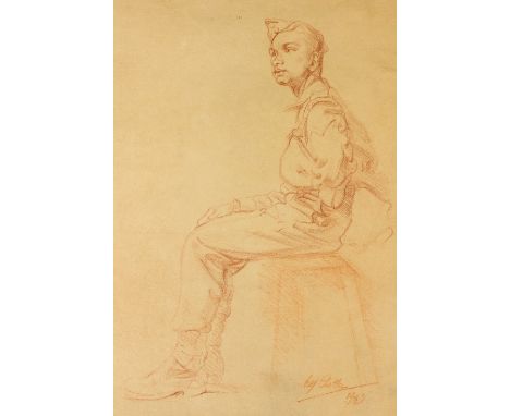 A PORTRAIT OF A CADET (1943) red chalk 53 x 36.5cm Provenance: Bonham's 18.2.98., Lot 186