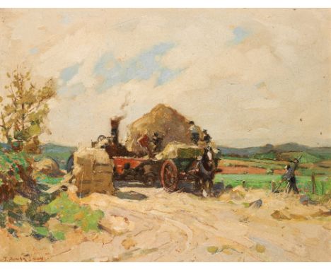 CARTING HAY - AUCHENCRIVE signed l.l.: T BONAR LYON oil on canvas 28 x 36cm Bonar-Lyon began his studies at the Glasgow Schoo