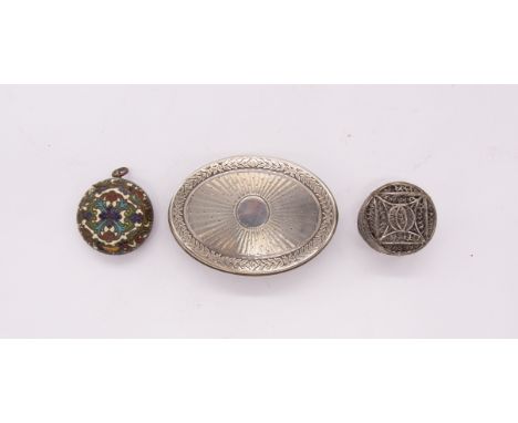 A 19th Century French 950 standard silver oval engine turned snuff box and cover, radial decoration to base and cover, marked