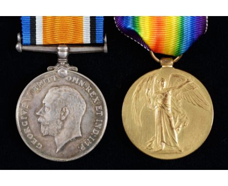 WWI pair, British War Medal and Victory Medal G-98171 Pte F Rossel Midd'x R Condition