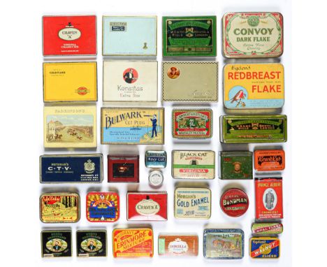 Advertising. Thirty tins for tobacco products, mostly first half 20th c, the manufacturers including W D &amp; H O Wills, Car