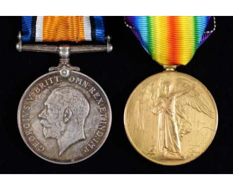 WWI pair, British War Medal and Victory Medal 310672 Cpl F Clark Warwick Yeo Condition