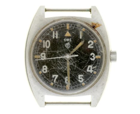 A CWC British Military Issue wristwatch, case back marked 6BB-6645-99 523-8290 Broad Arrow 434/79 ConditionEvidence of rust, 