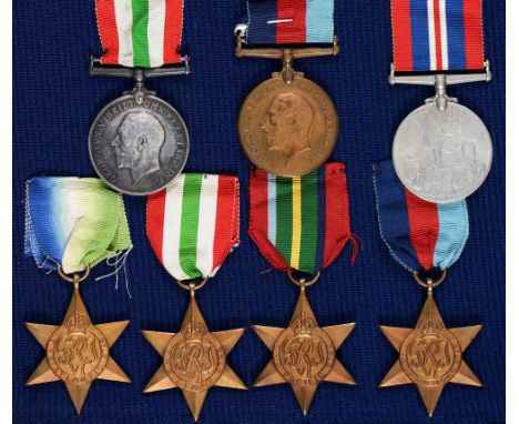 WWI pair, British War Medal and Mercantile Marine War Medal Joseph L Howlett, 1939-1945 Star, Atlantic Star, Pacific Star, It
