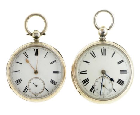 A silver lever watch, C Palethorpe, Louth,Â&nbsp;51mm diam, London 1884 and another, London 1879 (2) ConditionBoth running wh