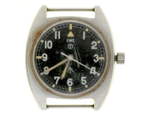A CWC British Military Issue wristwatch, case back marked 6BB-6645-99/523-8290 Broad Arrow 1918/79 ConditionWinder replaced a