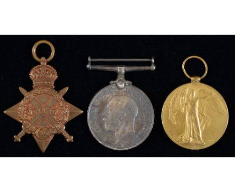WWI group of three, 1914-15 Star, British War Medal and Victory Medal SS23077 Pte H Churchill ASC   Pte Harry Churchill of th