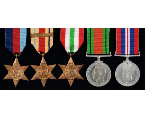 1939-1945 Star, Africa Star, First Army clasp, Italy Star, Defence Medal and War Medal Condition