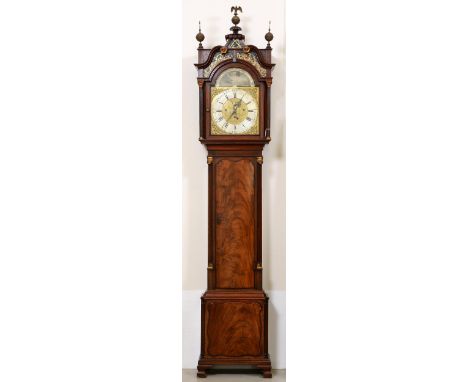 A George III mahogany eight day longcase clock, A Butler Northwich, the 14" brass dial with engraved centre, three winding sq