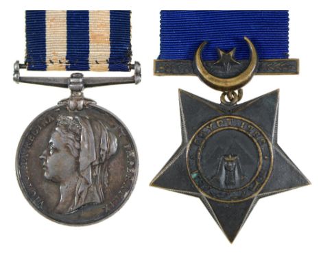 Egypt Medal 1882, 23026 Gunr W Allen 5/L.Bde Lon Div RA and Khedive's Star 1882 Condition